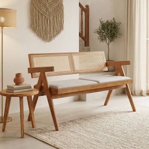 Pad, 2 személyes, Winslow, dió, 60x130x77.5 cm