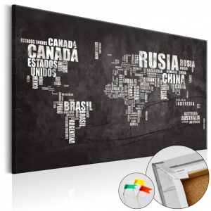 Parafa kép Spanish Geography [Cork Map - Spanish Text], 90x60 cm