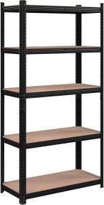 Polc 5 szintes, Songmics, 180 x 90 x 40 cm, fekete, GLR040B01