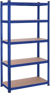 Polc 5 szintes, Songmics, 40 x 90 x 180 cm, kék, GLR040Q01
