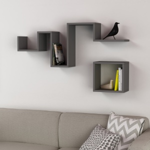 Polc, Follow, antracit, 116x45x20 cm