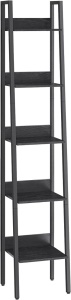 Polc, Vasagle, barna-fekete, 33.8x30x170 cm - Img 2