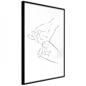 Poszter fekete kerettel, ""Joined Hands (White)"", 20x30 cm