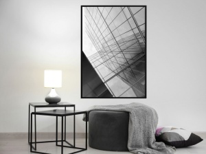 Poszter fekete kerettel, ""Steel and Glass (Grey)"", 30x45 cm - Img 2