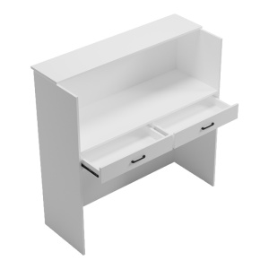 Recepciós pult, Optima, fehér, 40x110x110 cm - Img 3