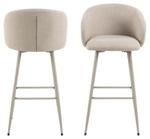 Scaun de bar Eleanor, Bej, 105x54x52 cm - Img 3