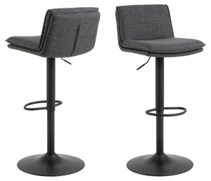Scaun de bar Flynn, Gri, 107x44x53 cm - Img 3