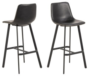 Scaun de bar I_Oregon, Negru, 103x46.5x50 cm - Img 3