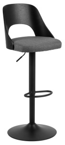 Scaun de bar Lucy, Gri, 113x47x50.5 cm - Img 3