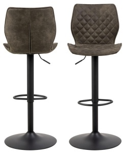 Scaun de bar Naomi, Gri, 116x45.5x50.5 cm - Img 3