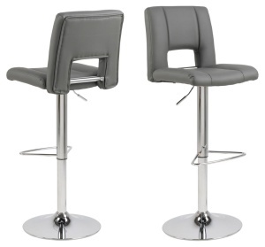Scaun de bar Sylvia V3, Gri, 115x41.5x52 cm - Img 2