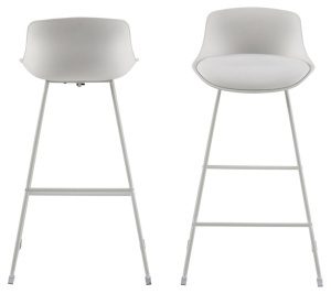 Scaun de bar Tina, Alb, 94x43x49 cm - Img 4