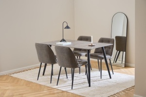 Scaun dining Brooke, Gri, 84x50x55 cm
