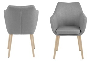 Scaun dining Nora, Gri, 84x58x58 cm - Img 3