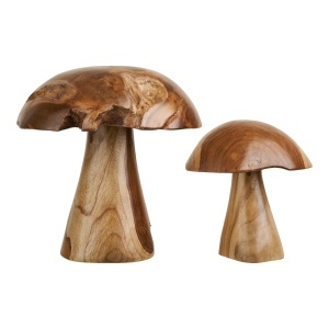 Set 2 piese Decoratiuni tip ciuperci Kodi, Natural, 35x35x35 cm - Img 4