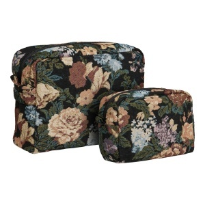 Set 2 piese Genti pentru toaleta Zoe, Negru, 11x30x22 cm - Img 3