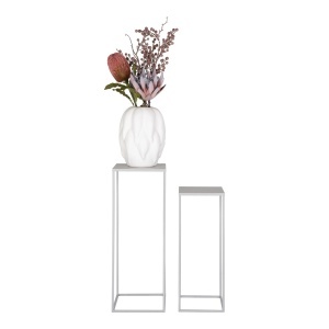 Set 2 piese Suporturi pentru ghivece Beja, Gri, 22x22x60 cm - Img 3
