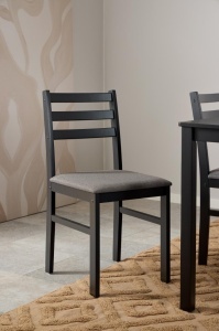 Set 5 piese Masa dining si Scaune Alicante, Negru, 74.5x110x70 cm - Img 2