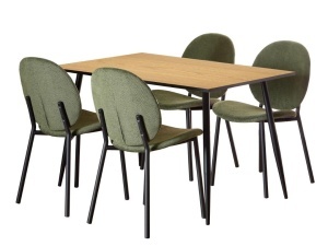 Set 5 piese Masa dining si Scaune Wilma V1, Natural, 75x120x80 cm - Img 2