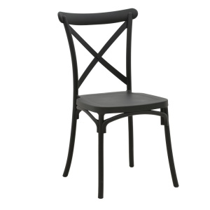 Set mobilier dining 3 piese Mercon Crossie, Antracit, 60x60x75 cm - Img 4