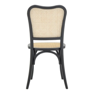 Szék, Zozele, natúr rattan, fekete fa, 45x51x88 cm - Img 5
