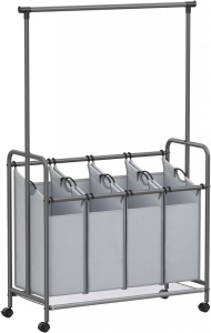 Szennyeskosár, Songmics, szürke, 108x44x172 cm - Img 2