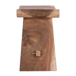Taburet decorativ Saddle, Natural, 30x50x50 cm - Img 3