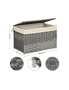 Tároló doboz, Songmics, RST56WG, szürke, 65 L, 55.5 x 34 x 34 cm - Img 5