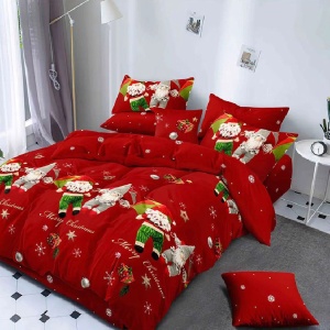 Télapós ágyneműhuzat-garnitúra, Noel V10, 6 részes, finom pamut (flanel)