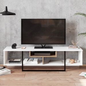 TV-szekrény, Asal (150), Fehér, Ud, Fekete - Img 2