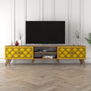TV-szekrény, Class, Dió, Sárga