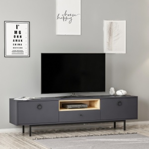 TV-szekrény, Naturel, Antracit