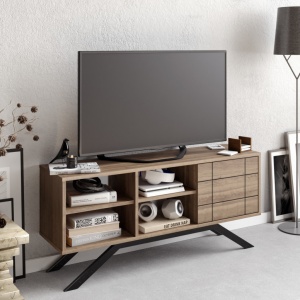 TV-szekrény, North, Fekete, Dió