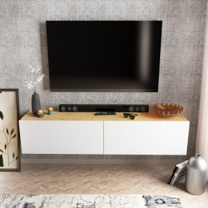 TV-szekrény, Poling, Fehér, Dió