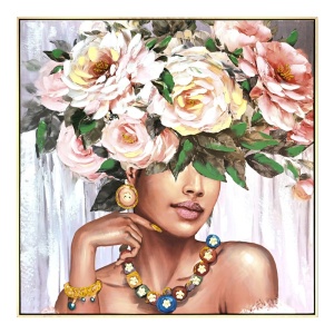Vászonkép Flowergirl Africa, 82x4.5x82 cm