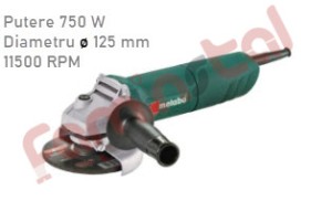 Polizor unghiular Metabo W 750-125 Putere 750 W