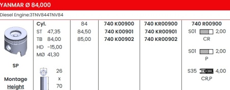 KLIP 84 YANMAR 3TNV84/4TNV84 129004-22080