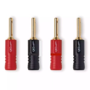 QED Screwloc ABS Banana 4mm 2 red 2 blk