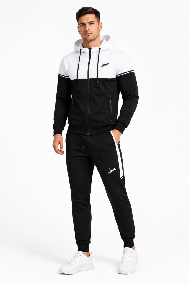 Trening bărbați sport casual cu fermoar și glugă T667