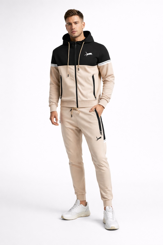 Trening bărbați sport casual cu fermoar și glugă T668