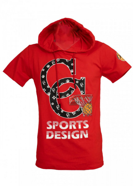 Tricou cu gluga barbati rosu N102