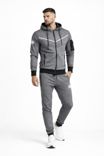 Trening barbati cu gluga slim fit gri T423 - Img 2