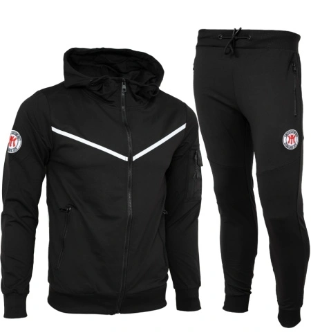Trening barbati cu gluga slim fit negru T420 - Img 2