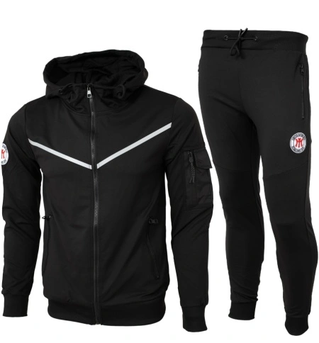 Trening barbati cu gluga slim fit negru T420 - Img 3