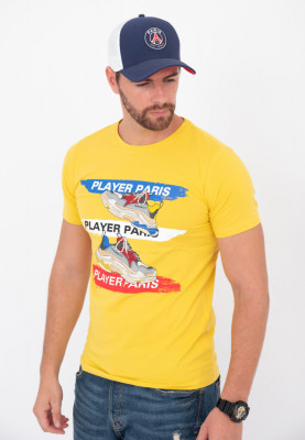 Tricou imprimeu Snickers galben N222