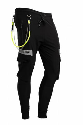 Pantaloni fashion negri barbati P141