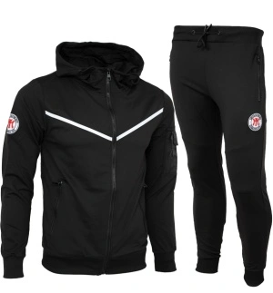 Trening barbati cu gluga slim fit negru T420 - Img 2