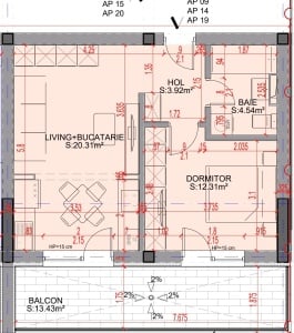 Apartament 2 camere cu TERASA, 9/14/19,bl1, suprafata 54.51 mpt, Theodor Pallady, Nicolae Teclu Metrou, EFY Residence