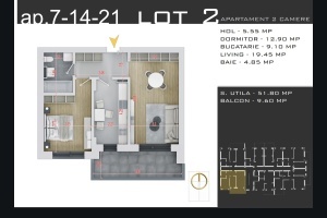 Apartament cu 2 camere decomandat, nr 1-7-14-21, 61.43 mpt, Theodor Pallady, Nicolae Teclu ,PROMOTIE PARCARE - Img 2