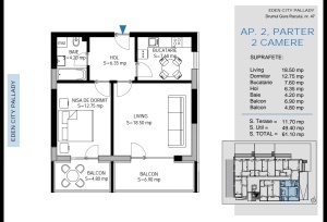 Apartament cu 2 camere decomandat, nr 2, suprafata 60.90mpt, Theodor Pallady, Nicolae Teclu, Victor Brauner